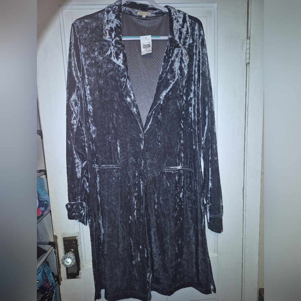 Nwt Kate & Sam Crushed Velvet Longline Cardigan/Jacket XL